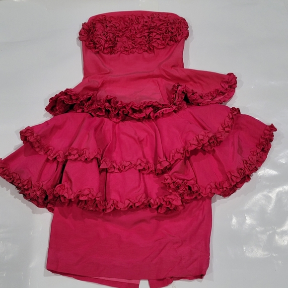 Jan Barboglio Dresses & Skirts - vintage silk cotton ruffle hot pink 2 piece dress skirt Set
